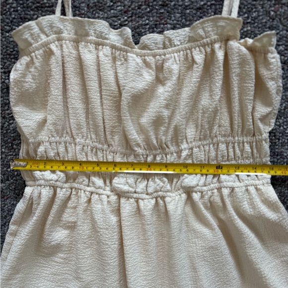 Astr the label Baby doll Coquette Cottagecore Tiered Cream Textured Maxi Dress - Picture 3 of 7